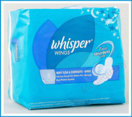 Buy Whisper Sanitary Feminine Napkins Heavy Flow Overnight With Wings 8 Pads