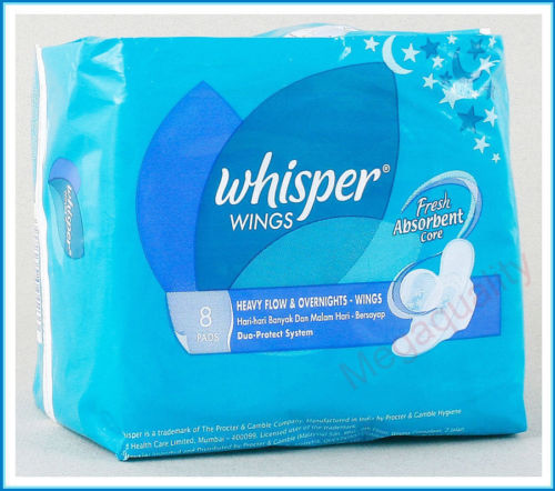 s-l500_599de421-470b-430d-b6b1-35180ae5020c.jpg Buy Whisper Sanitary Feminine Napkins Heavy Flow Overnight With Wings 8 Pads - Image 1