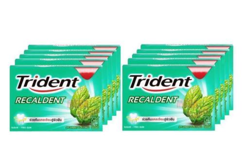 s-l500_a2e0245a-c179-4c5e-9403-a321197c8449.jpg Buy 10 x Trident Recaldent Spearmint Flavour Sugar-Free Chewing Gum 11.2g - Image 1