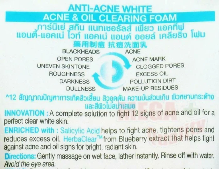 2 x Garnier Skin Naturals Pure Active ANTI-ACNE WHITE OIL CLEARING FOAM 100ml - Image 5