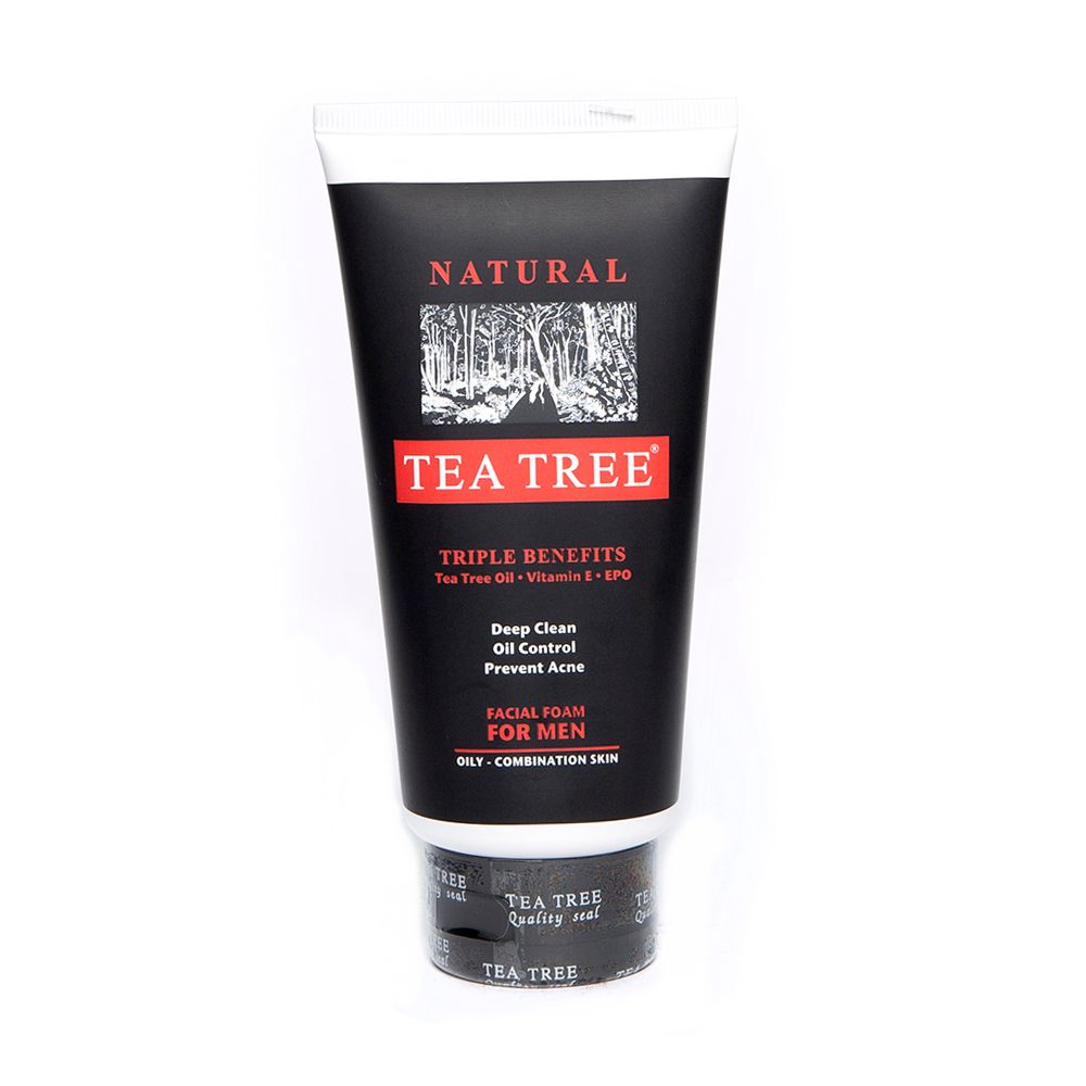 Tea Tree Sport Facial Foam1 Tea Tree Sport Facial Foam Face Washing Deep Clean Oil Control For Men 140g. - Image 1